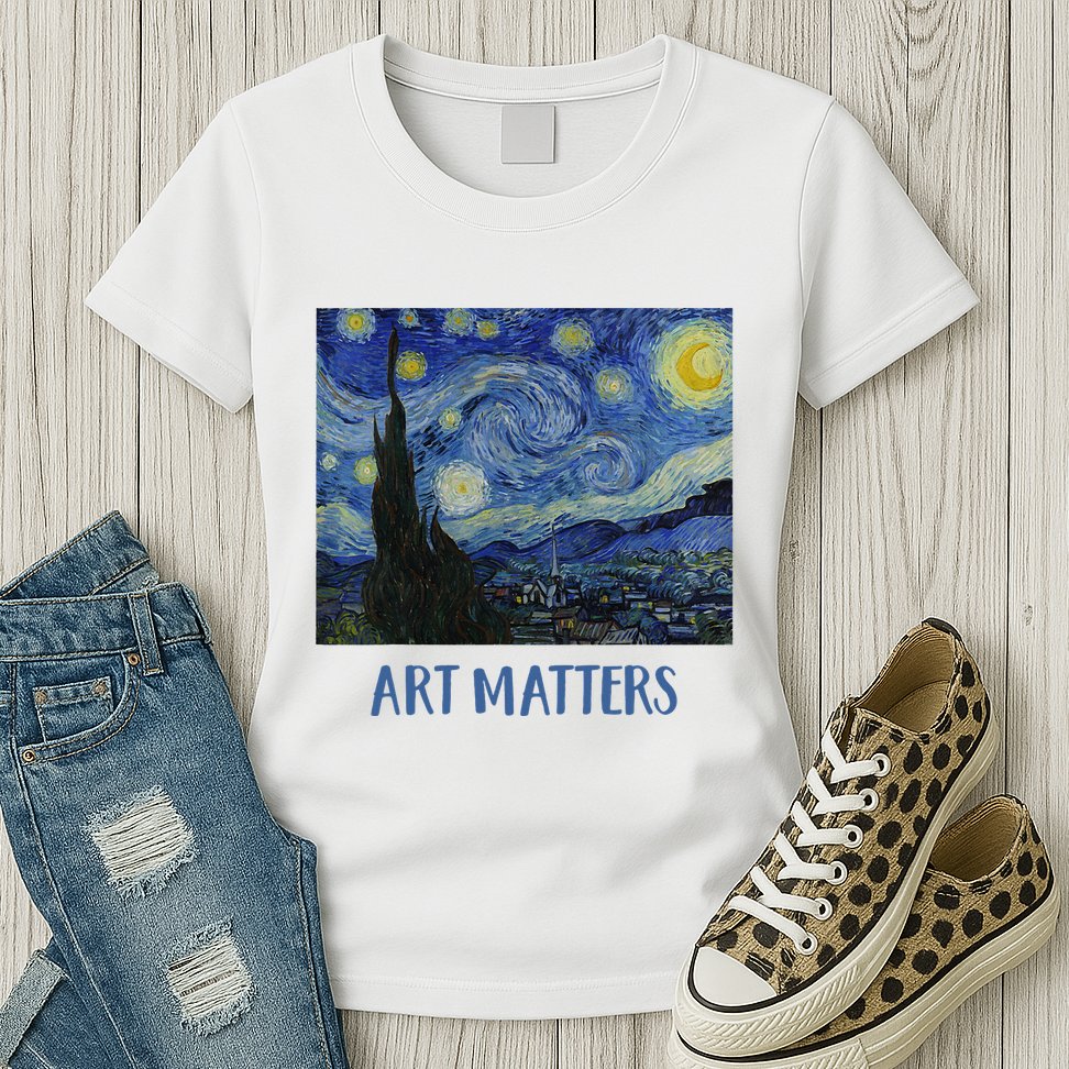 Starry Night By Vincent Van Gogh Art Matters Womens T-Shirt