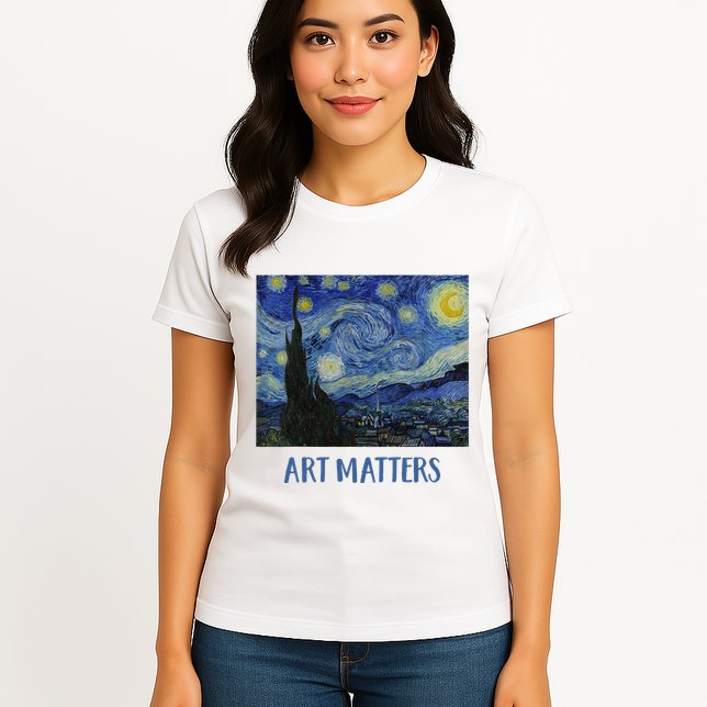 Starry Night By Vincent Van Gogh Art Matters Womens T-Shirt