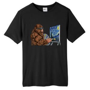 Starry Night Bigfoot Painting Funny Sasquatch Graphic Art Tall Fusion ChromaSoft Performance T-Shirt