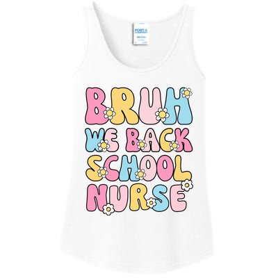 School Nurse Back School Bruh We Back School Nurse Funny Ladies Essential Tank