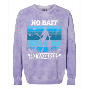 Spearfishing No Bait No Problem Dive Fish Hunt Spear Fishes Gift Colorblast Crewneck Sweatshirt