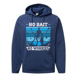 Spearfishing No Bait No Problem Dive Fish Hunt Spear Fishes Gift Performance Fleece Hoodie