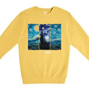 Starry Night By Vincent Van Gogh Let It Gogh Famous Painting Cute Gift Premium Crewneck Sweatshirt