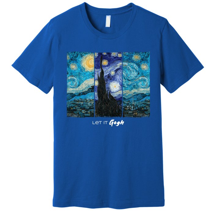 Starry Night By Vincent Van Gogh Let It Gogh Famous Painting Cute Gift Premium T-Shirt