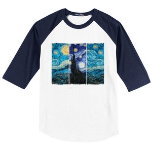 Starry Night By Vincent Van Gogh Let It Gogh Famous Painting Cute Gift Baseball Sleeve Shirt