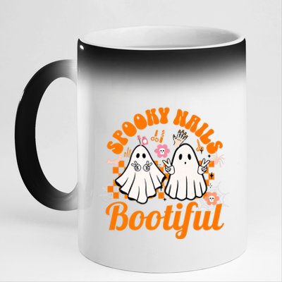 Spooky Nails Bootiful Halloween For Nail Techs Beauticians Premium 11oz Black Color Changing Mug