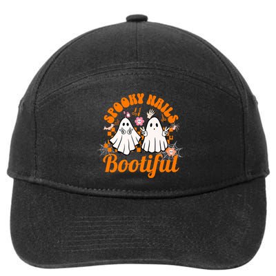 Spooky Nails Bootiful Halloween For Nail Techs Beauticians Premium 7-Panel Snapback Hat