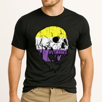 Skull Non Binary Enby Pride Lgbtq Cooling Performance Crew T-Shirt