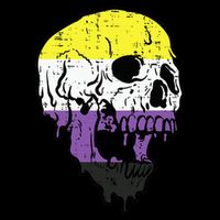 Skull Non Binary Enby Pride Lgbtq Cooling Performance Crew T-Shirt