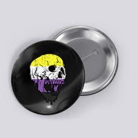 Skull Non Binary Enby Pride Lgbtq Button