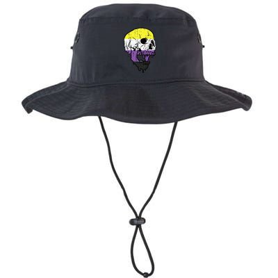 Skull Non Binary Enby Pride Lgbtq Legacy Cool Fit Booney Bucket Hat
