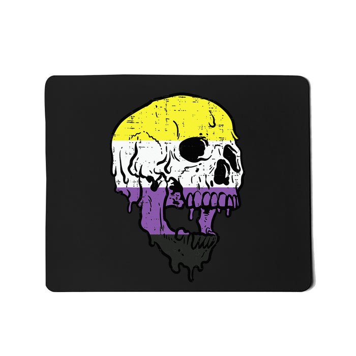 Skull Non Binary Enby Pride Lgbtq Mousepad