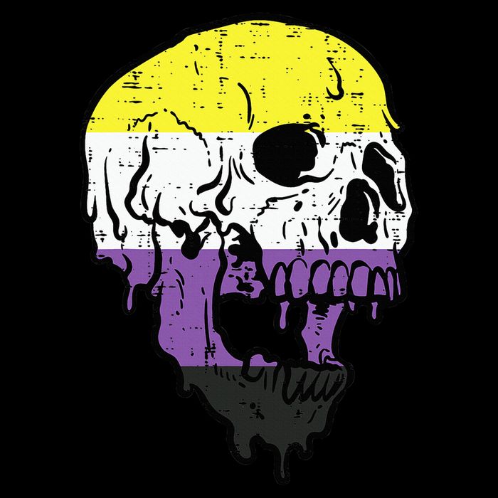 Skull Non Binary Enby Pride Lgbtq Mousepad