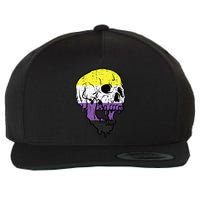 Skull Non Binary Enby Pride Lgbtq Wool Snapback Cap