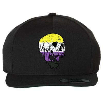 Skull Non Binary Enby Pride Lgbtq Wool Snapback Cap