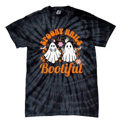 Spooky Nails Bootiful Halloween for Nail Techs Beauticians Premium Tie-Dye T-Shirt