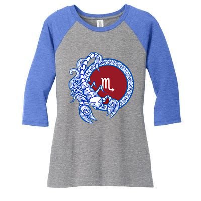 Scorpio November Birthday Gift Zodiac Sign Astrology Gift Women's Tri-Blend 3/4-Sleeve Raglan Shirt