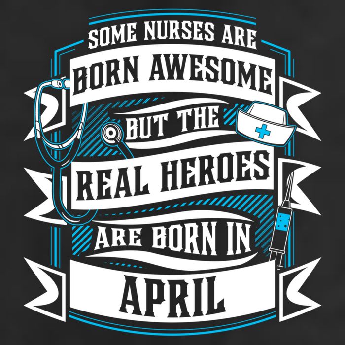 Some Nurses Born Awesome But Real Heroes Born In April Funny Gift Garment-Dyed Fleece Hoodie