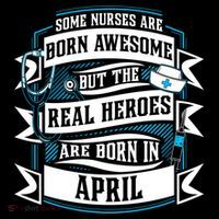 Some Nurses Born Awesome But Real Heroes Born In April Funny Gift Drawstring Bag