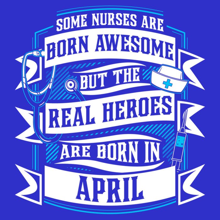 Some Nurses Born Awesome But Real Heroes Born In April Funny Gift 16 in Basic Backpack