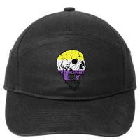 Skull Non Binary Enby Pride Lgbtq 7-Panel Snapback Hat
