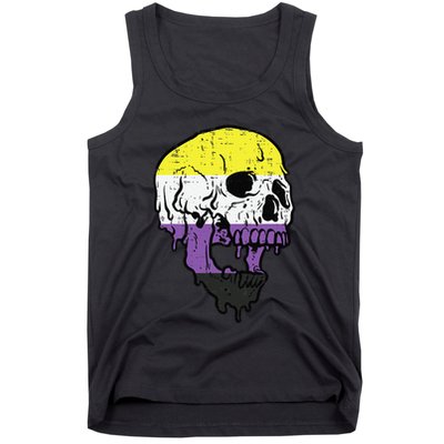 Skull Non Binary Enby Pride Lgbtq Tank Top