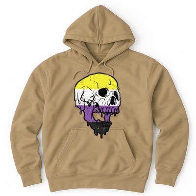 Skull Non Binary Enby Pride Lgbtq Hoodie