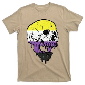 Skull Non Binary Enby Pride Lgbtq T-Shirt