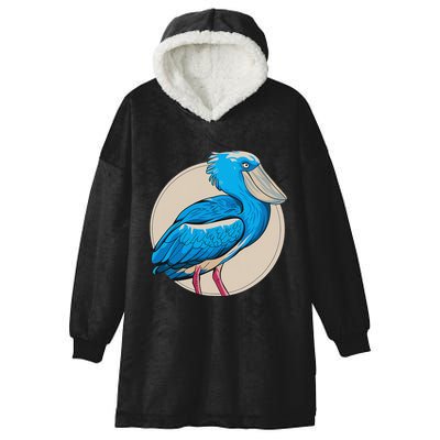 Shoebill National Bird Day Ornithologist Whale Bill Stork Hooded Wearable Blanket