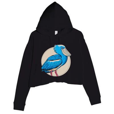 Shoebill National Bird Day Ornithologist Whale Bill Stork Crop Fleece Hoodie
