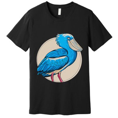 Shoebill National Bird Day Ornithologist Whale Bill Stork Premium T-Shirt