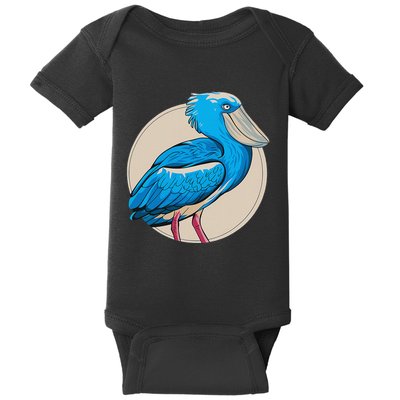 Shoebill National Bird Day Ornithologist Whale Bill Stork Baby Bodysuit
