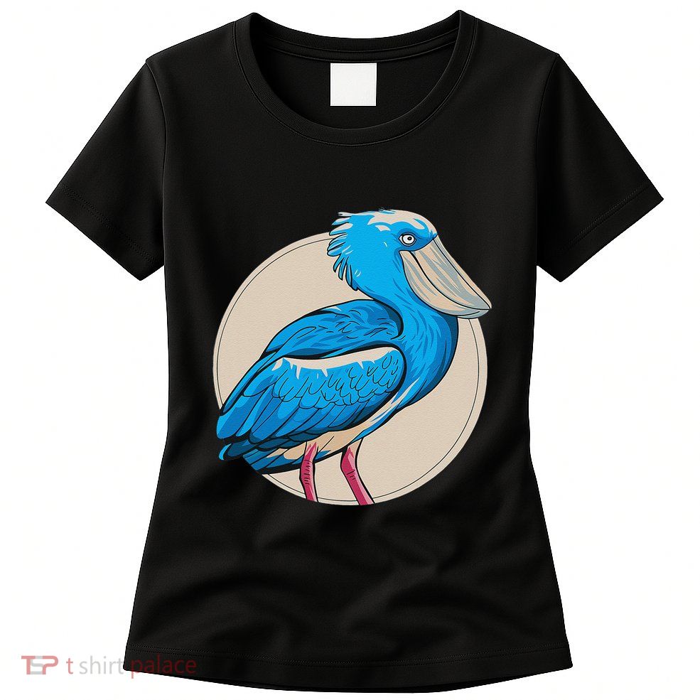 Shoebill National Bird Day Ornithologist Whale Bill Stork Womens T-Shirt