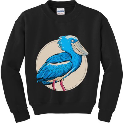 Shoebill National Bird Day Ornithologist Whale Bill Stork Kids Sweatshirt