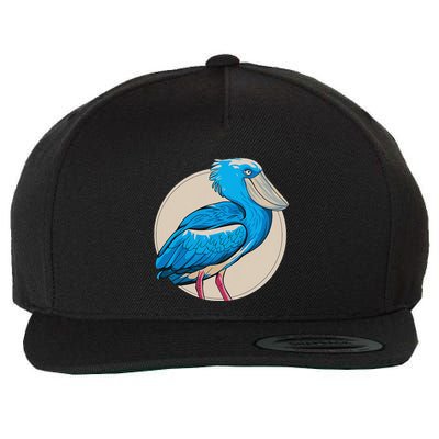 Shoebill National Bird Day Ornithologist Whale Bill Stork Wool Snapback Cap