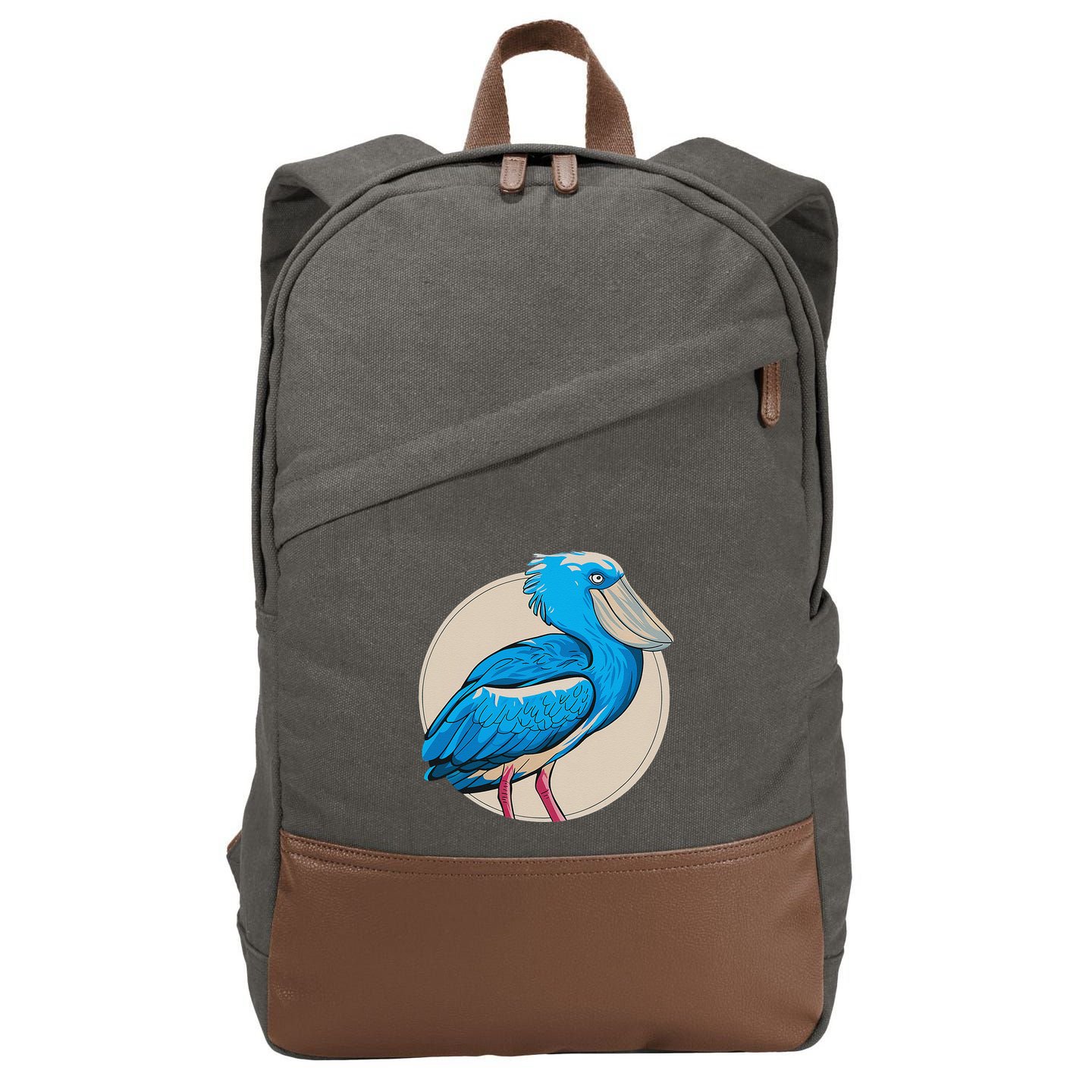 Shoebill National Bird Day Ornithologist Whale Bill Stork Cotton Canvas Backpack