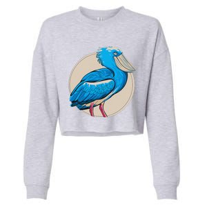 Shoebill National Bird Day Ornithologist Whale Bill Stork Cropped Pullover Crew