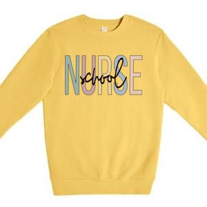 School Nursing Boho School Nurse Gift Premium Crewneck Sweatshirt