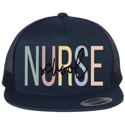 School Nursing Boho School Nurse Gift Flat Bill Trucker Hat