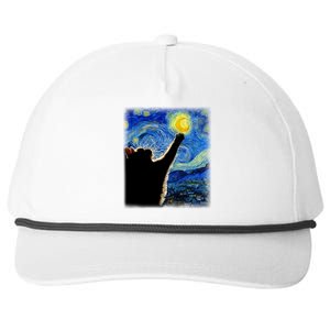 Starry Night Cat Van Gogh Cat Cat Lover Cat Mom Cat Dad Snapback Five-Panel Rope Hat