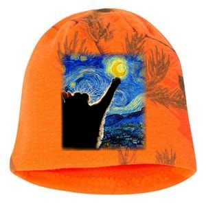 Starry Night Cat Van Gogh Cat Cat Lover Cat Mom Cat Dad Kati - Camo Knit Beanie