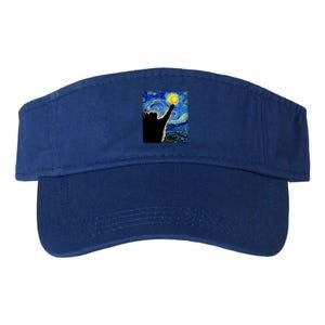 Starry Night Cat Van Gogh Cat Cat Lover Cat Mom Cat Dad Valucap Bio-Washed Visor