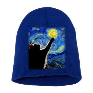 Starry Night Cat Van Gogh Cat Cat Lover Cat Mom Cat Dad Short Acrylic Beanie