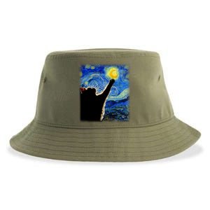 Starry Night Cat Van Gogh Cat Cat Lover Cat Mom Cat Dad Sustainable Bucket Hat