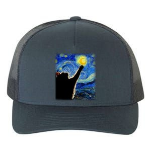 Starry Night Cat Van Gogh Cat Cat Lover Cat Mom Cat Dad Yupoong Adult 5-Panel Trucker Hat