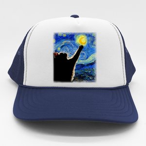 Starry Night Cat Van Gogh Cat Cat Lover Cat Mom Cat Dad Trucker Hat