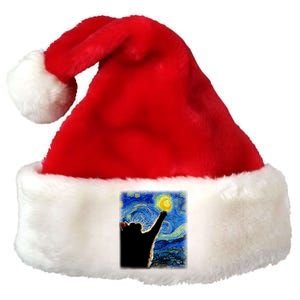 Starry Night Cat Van Gogh Cat Cat Lover Cat Mom Cat Dad Premium Christmas Santa Hat