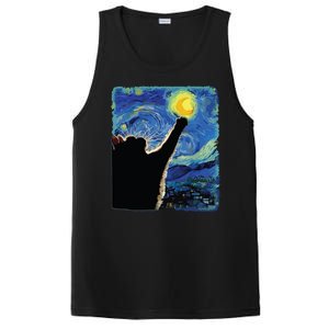 Starry Night Cat Van Gogh Cat Cat Lover Cat Mom Cat Dad PosiCharge Competitor Tank