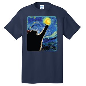 Starry Night Cat Van Gogh Cat Cat Lover Cat Mom Cat Dad Tall T-Shirt