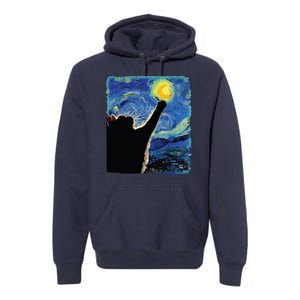 Starry Night Cat Van Gogh Cat Cat Lover Cat Mom Cat Dad Premium Hoodie